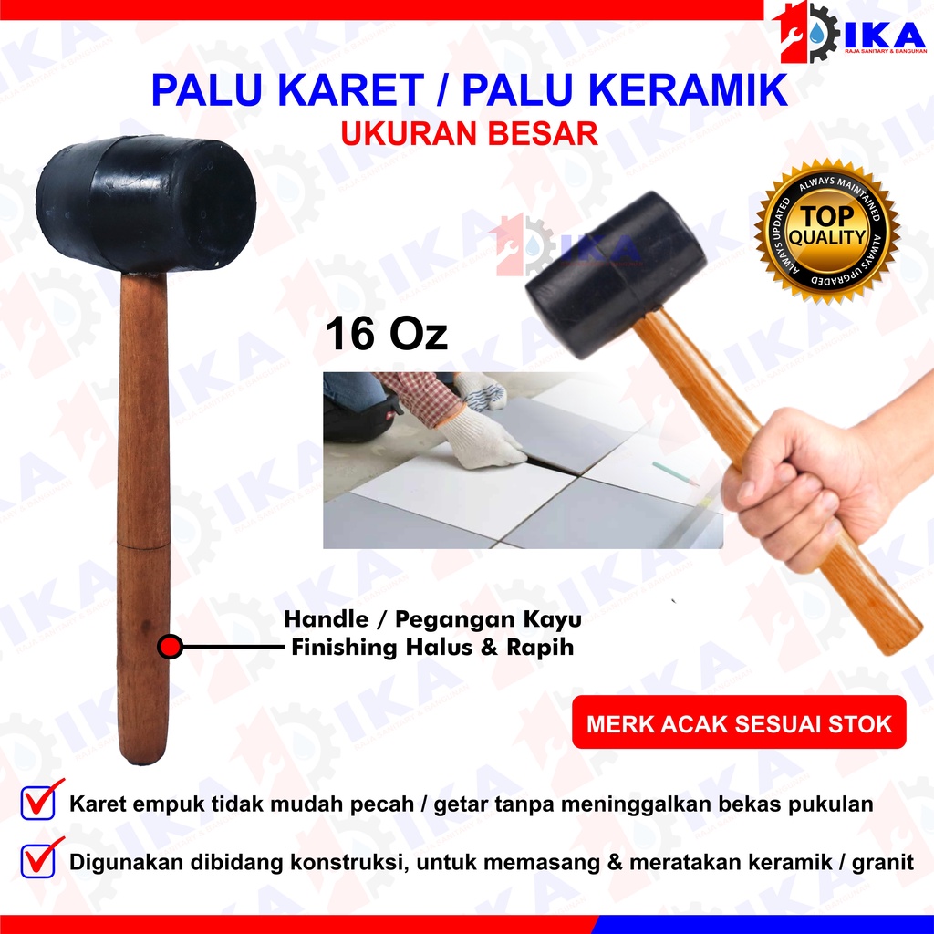 Palu Karet - Palu Keramik - Palu Granit High Quality GAGANG KAYU MARTIL RUBBER HAMMER WOODEN HANDLE