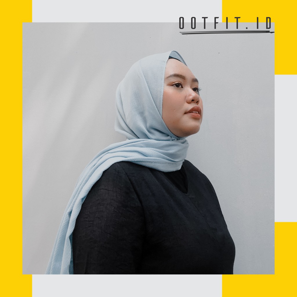 [ZAP001] PASHMINA HIJAB JILBAB KERUDUNG VOAL ZAFRON ZEFRON BASIC  - SKY BLUE