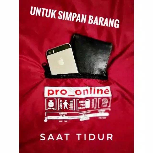 Sleeping Bag Premium Polar Bulu pro_online Extra Tebal - Small Paking + Windstoper - Kantor Tidur