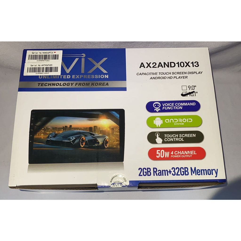 Double din Android 10 inch AVIX AX2AND10X13 Full Android 2GB+32GB Tipe BARU