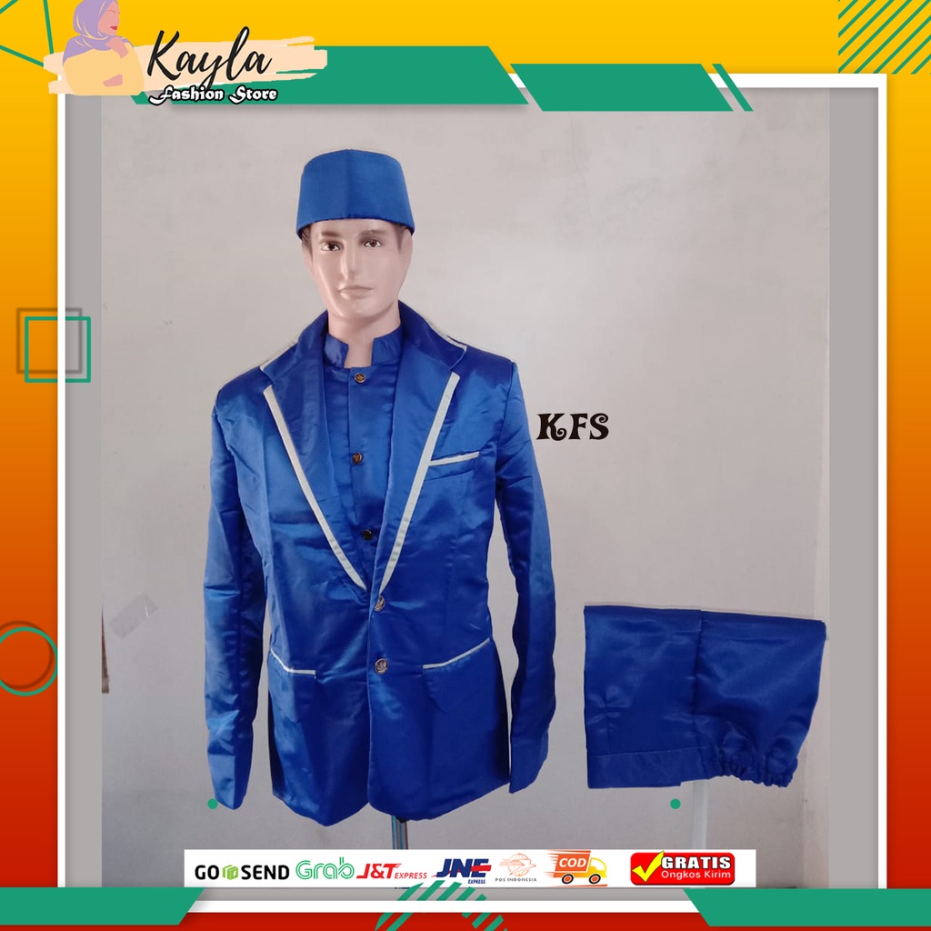 Jas Pengantin Satu Set /Jas Pria /Jas Formal /Jas Wedding Warna Biru BCA