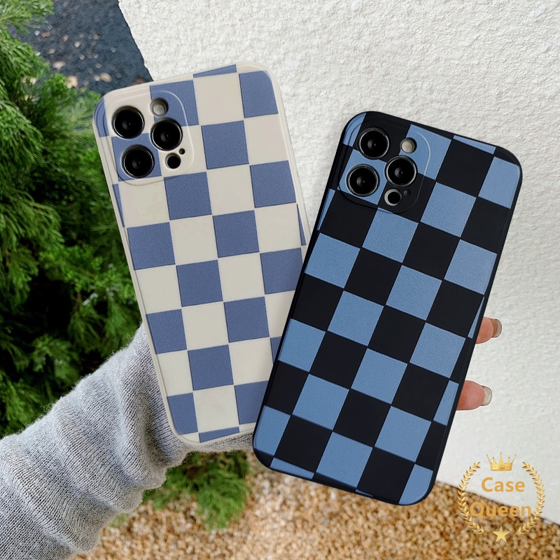 Soft Case Bahan Tpu Motif Kotak-Kotak Hitam Putih Untuk Xiaomi Mi Poco M3 X3 Pro Nfc Redmi Note 8 9 10s 10 Pro Max Plus Redmi 9A 10A 9T 9C