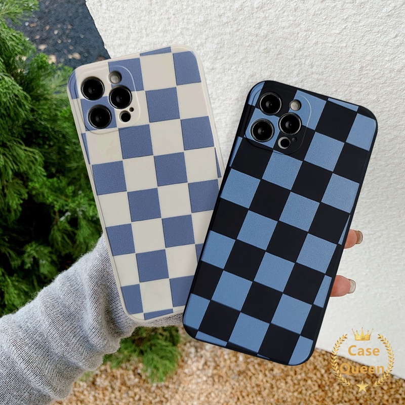 Soft Case Bahan Tpu Motif Kotak-Kotak Hitam Putih Untuk Xiaomi Mi Poco M3 X3 Pro Nfc Redmi Note 8 9 10s 10 Pro Max Plus Redmi 9A 10A 9T 9C