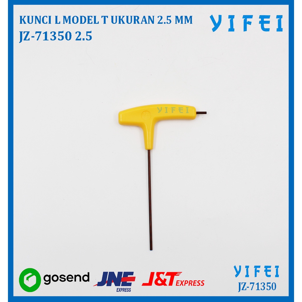 KUNCI L MODEL T UKURAN 2.5 MM HEXAGON SCREW YIFEI-71350 2.5