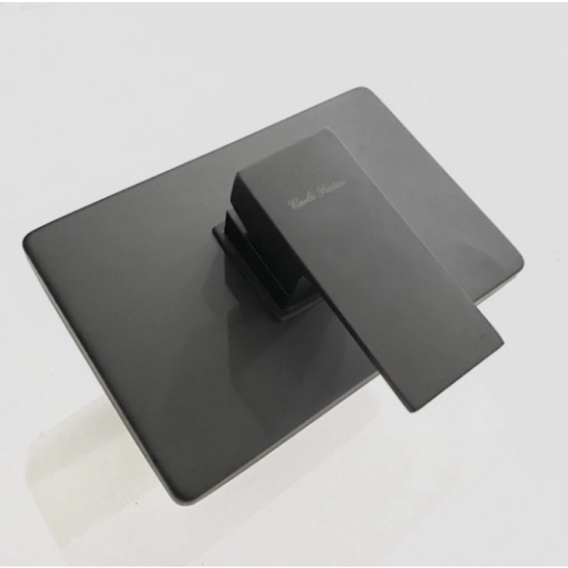 Stop kran tanam panas dingin hitam kotak/kran shower tanam hitam