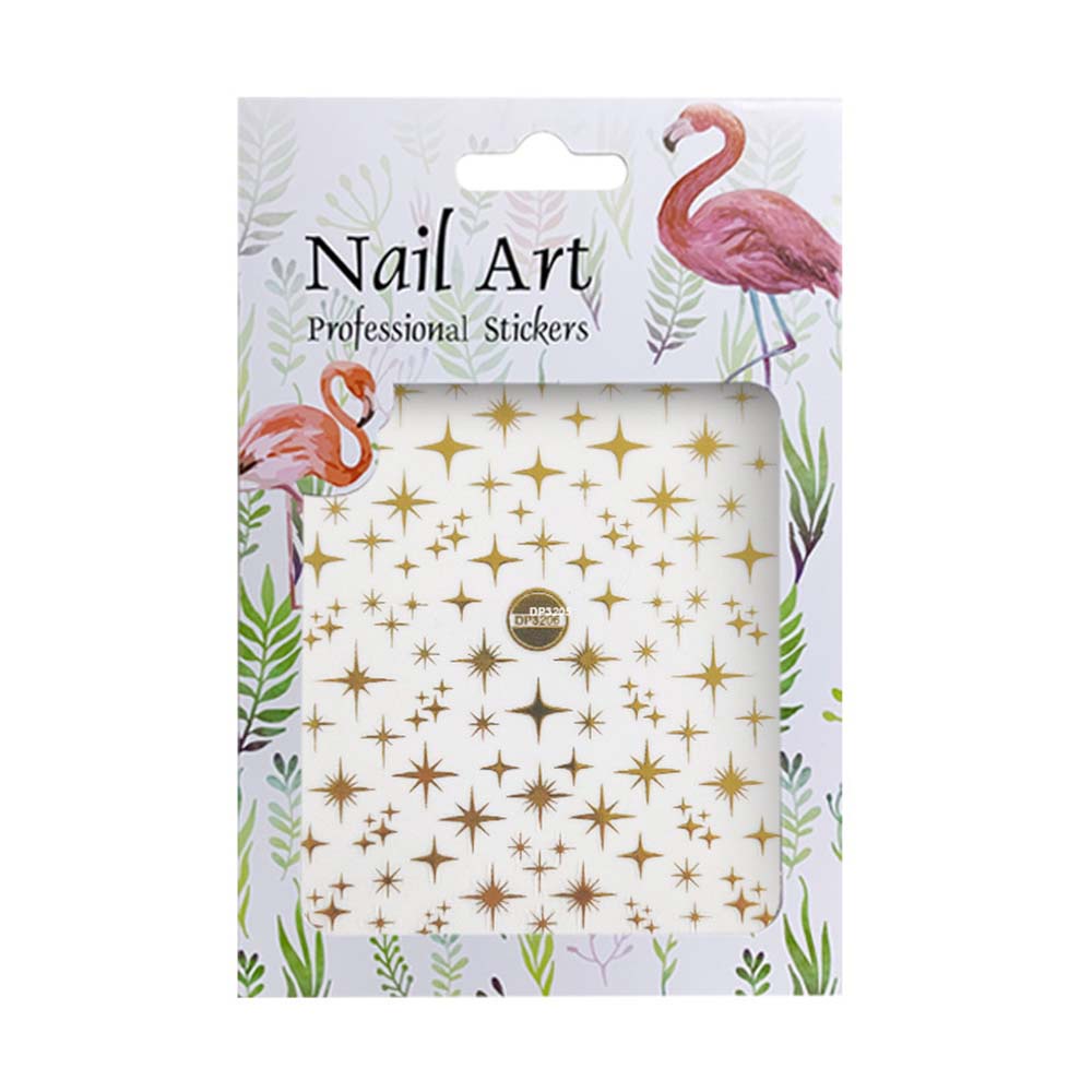 Mxbeauty Stiker Kuku 3d Motif Hati / Bintang Untuk Dekorasi Nail Art / Manicure Diy