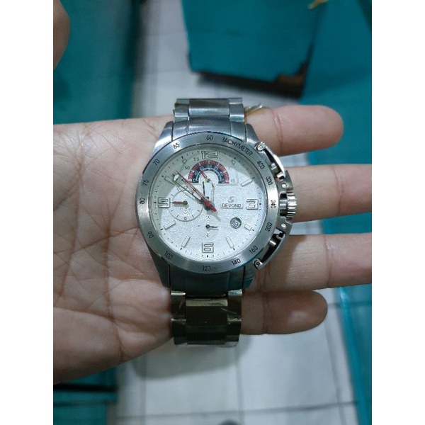 jam tangan pria Devond chronograph silver jam pria jam sporty jam klasik pria jam fashion