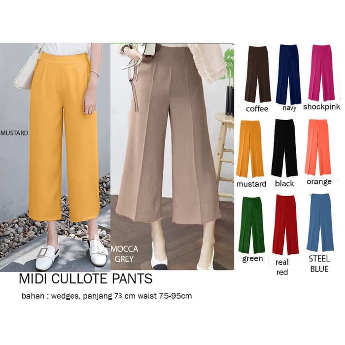 Terlaris     Midi Kulot Pants / Celana Midi Kulot
