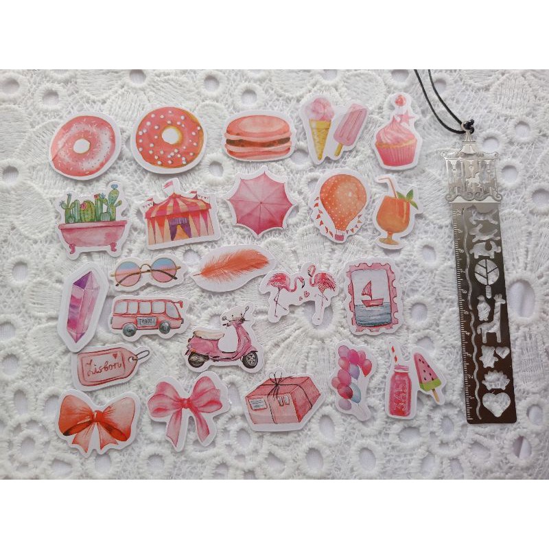 

Stiker Set PINK untuk Journal / Scrapbook / Diary / DIY