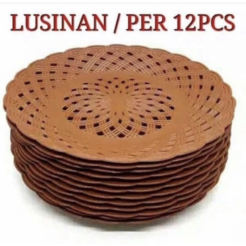 REAL PICT | INGKA/PIRING PLASTIK ANYAMAN 12PCS/1LUSIN
