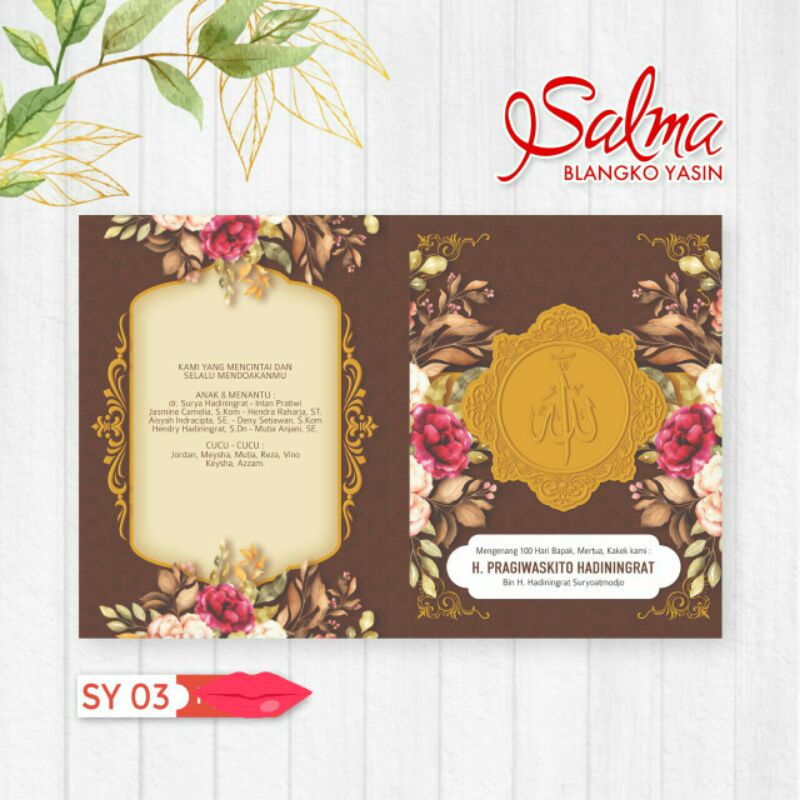 

Buku YASIN Custom Almarhum(ah)