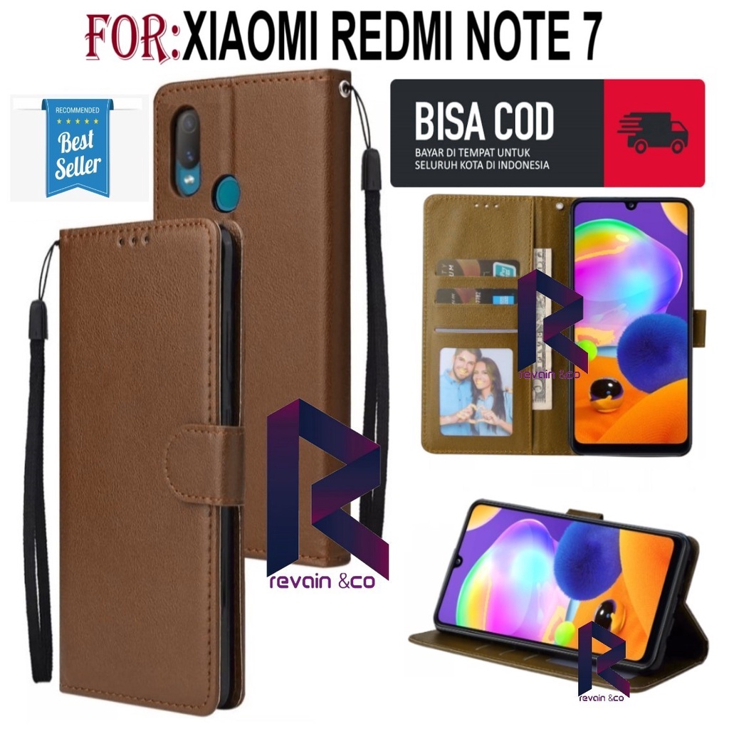 FLIP COVER XIAOMI REDMI NOTE 7/NOTE 7 PRO FLIP WALLET LEATHER KULIT PREMIUM SARUNG BUKA TUTUP KESING HP FLIP CASE XIAOMI REDMI NOTE 7