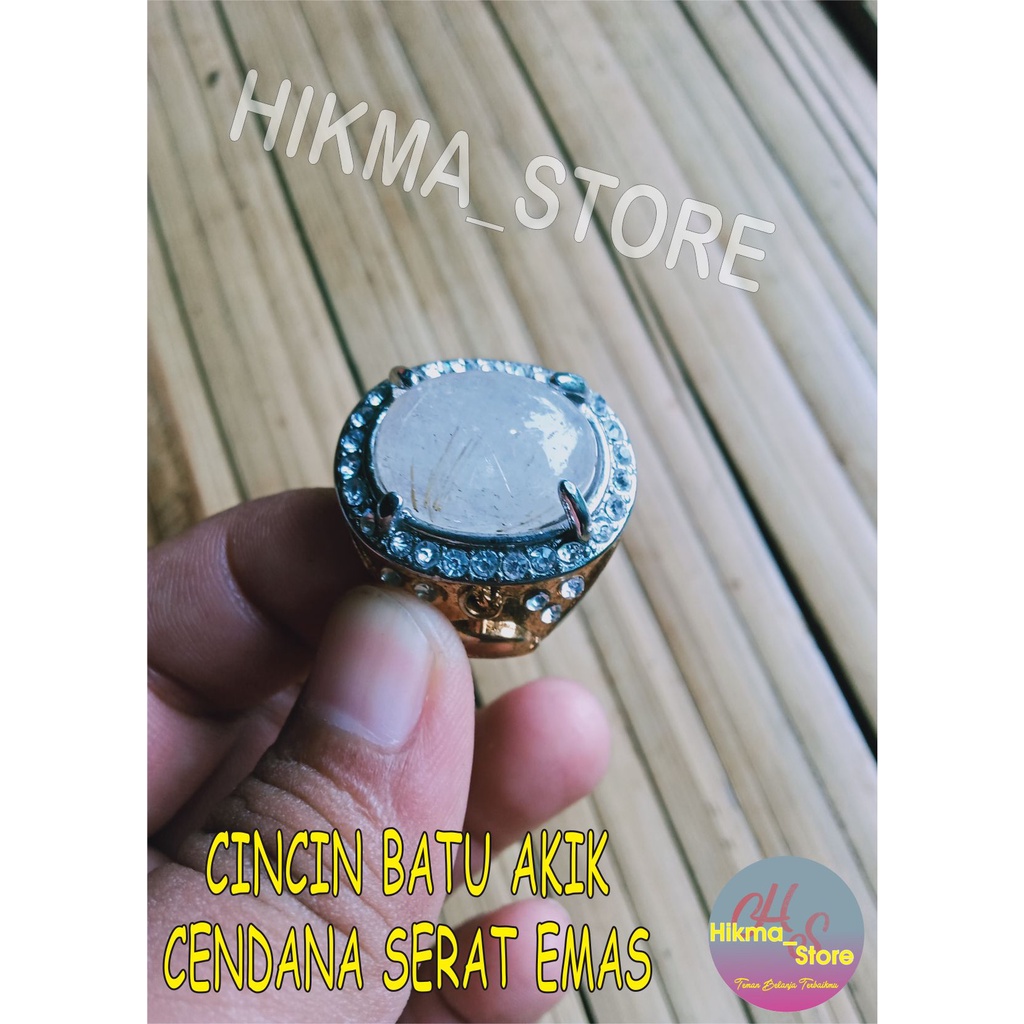 CINCIN BATU AKIK CENDANA SERAT EMAS (N)