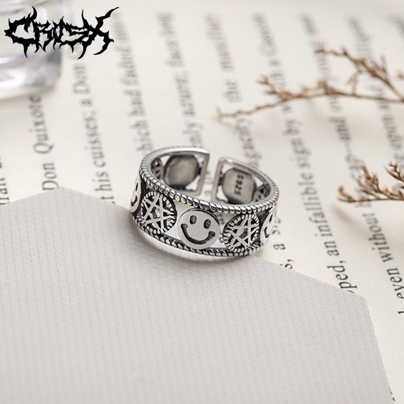 MULTI RING / SMILEY STAR RING / CINCIN BINTANG SMILEY / SMILE STAR HOLLOW RING / MULTIFACE RING HEXAGRAM RING HEXA RING CINCIN COUPLE RING KOREAN STYLE SMILEY STAR RING CINCIN STYLE KOREA CINCIN AESTHETIC RING CINCIN TITANIUM CINCIN PRIA CINCIN WANITA