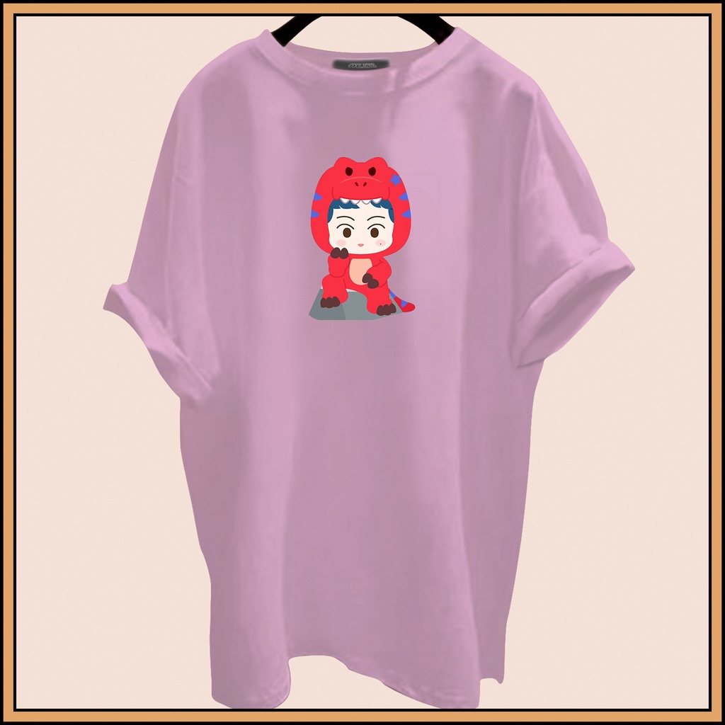 CALVIERO SHOP - BAJU KAOS ATASAN WANITA RED DINO PRINT