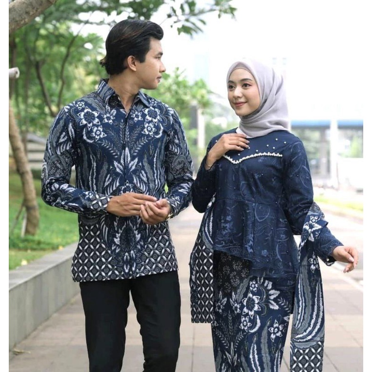 FRES SELENDANG COUPLE KEBAYA BATIK MODERN MODIS BROKAT TILLE MUTIARA BATIK SARIMBIT GAUN PESTA KONDA