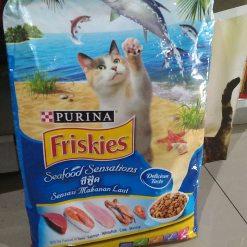 (3 karung) Makanan Kucing Friskies Seafood Sensation 7 kg purina Friskis