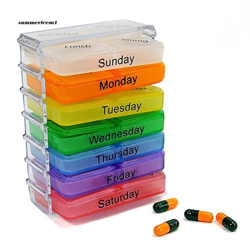 Kotak Wadah Dengan Model 7 Kompartemen Untuk Organizer Obat Obatan Pill Tablet Shopee Indonesia