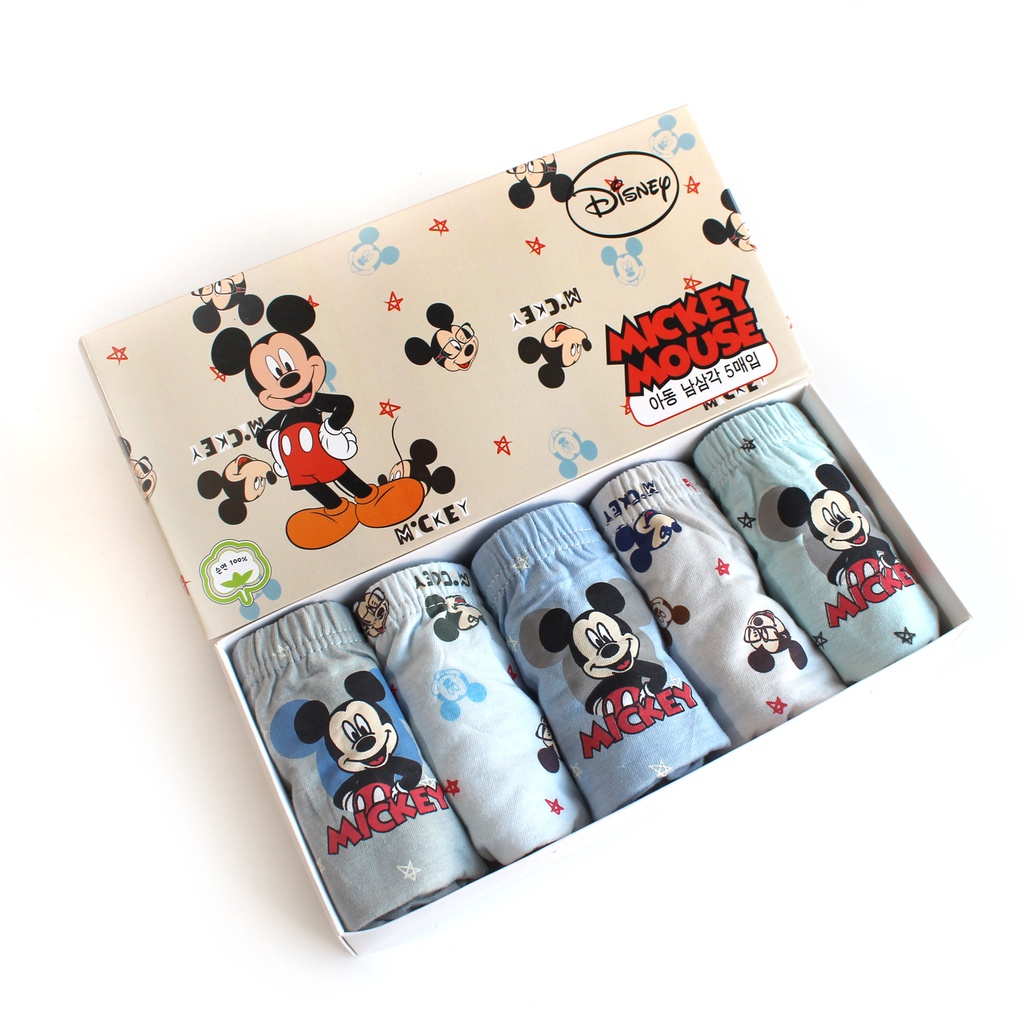 SET Celana Dalam Mickey Mouse Anak Laki-laki Katun Celana Dalam Anak dengan Box Lucu Kolor Anak Lakilaki