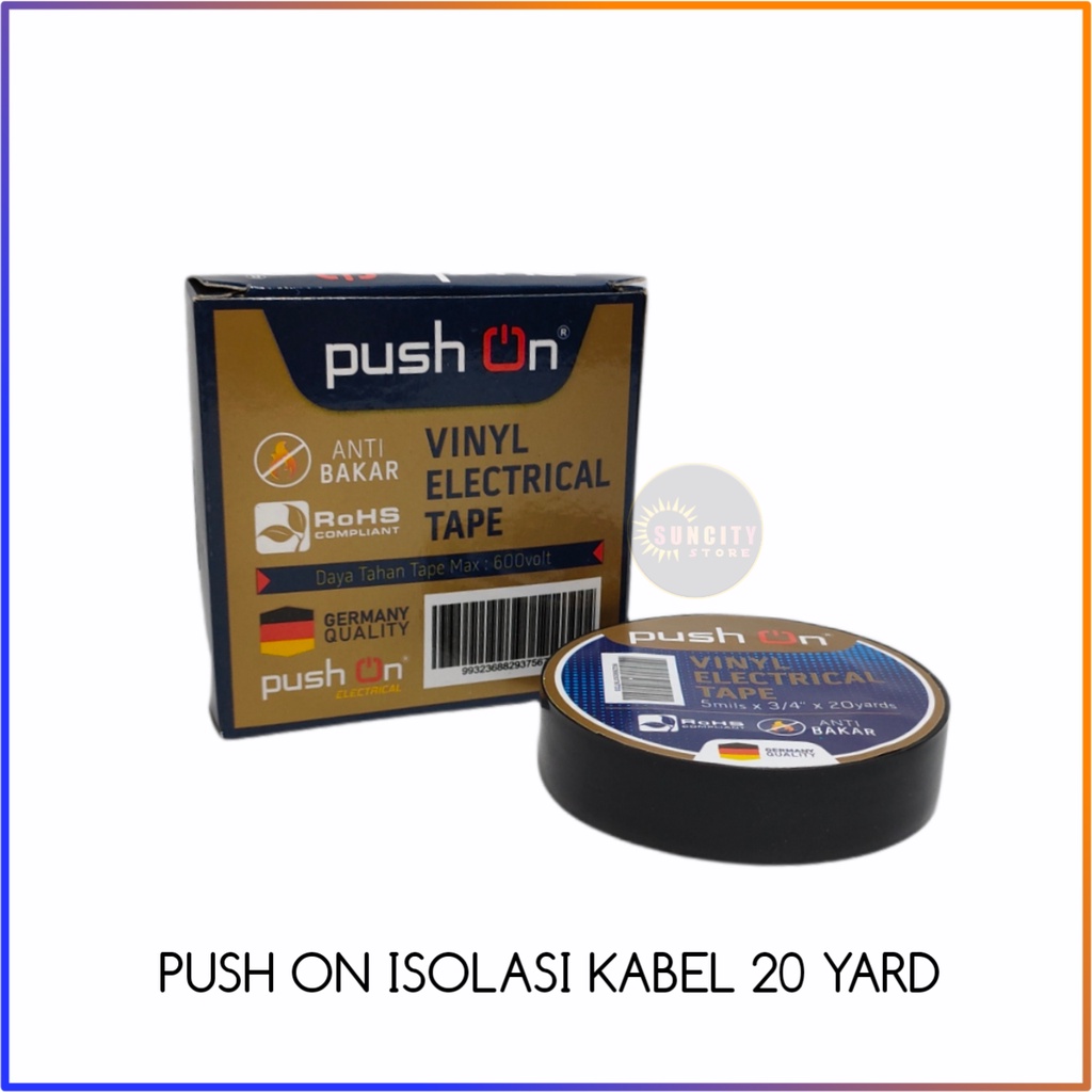 Push On Isolasi Kabel Listrik Hitam Panjang 20 Yard