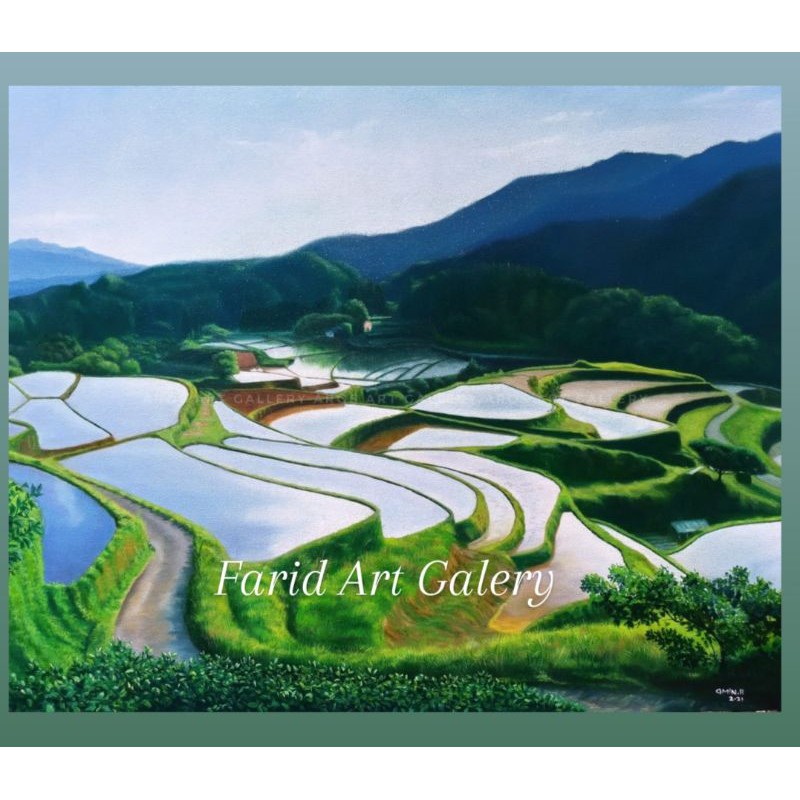 Lukisan Pemandangan Alam 3D | Lukisan Pemandangan Pesawahan | Lukisan Pemandangan Alam berkualitas
