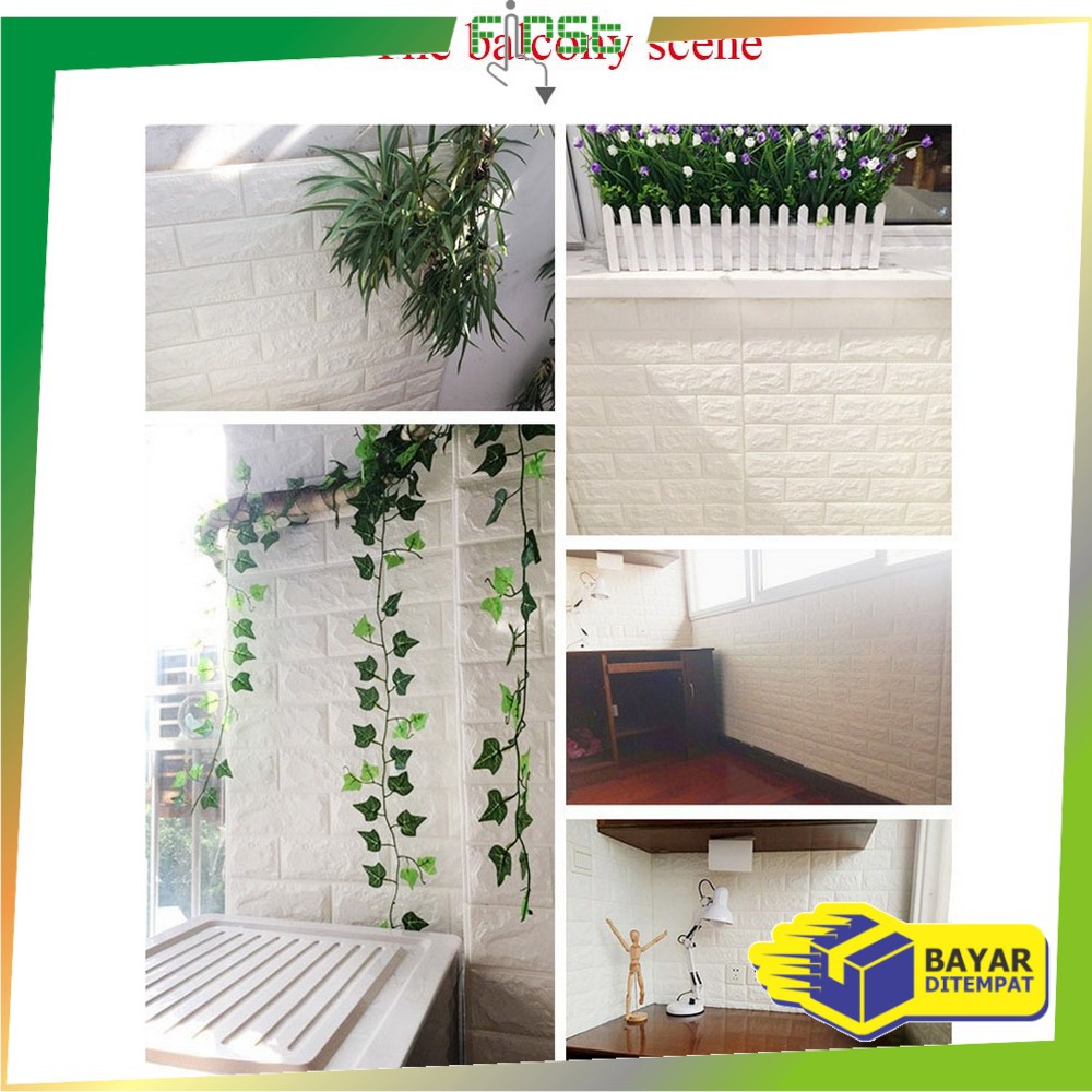 *COD* FH-C55-58 Wallpaper Dinding 3D Wall Sticker Foam Batu Bata Walpaper Dinding Murah WallSticker-5