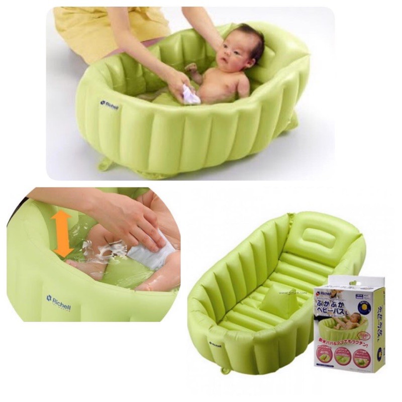 Richell soft baby bath L - bak mandi bayi tiup | bathtub bayi