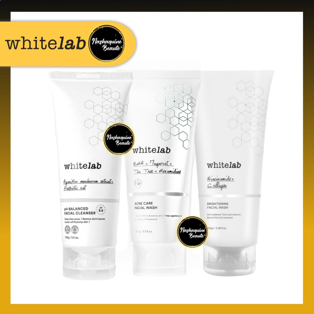 WHITELAB Facial Wash Cleanser - - Acne Care Facial Wash - Brightening Wash - pH-Balanced Facial Cleanser 100ml