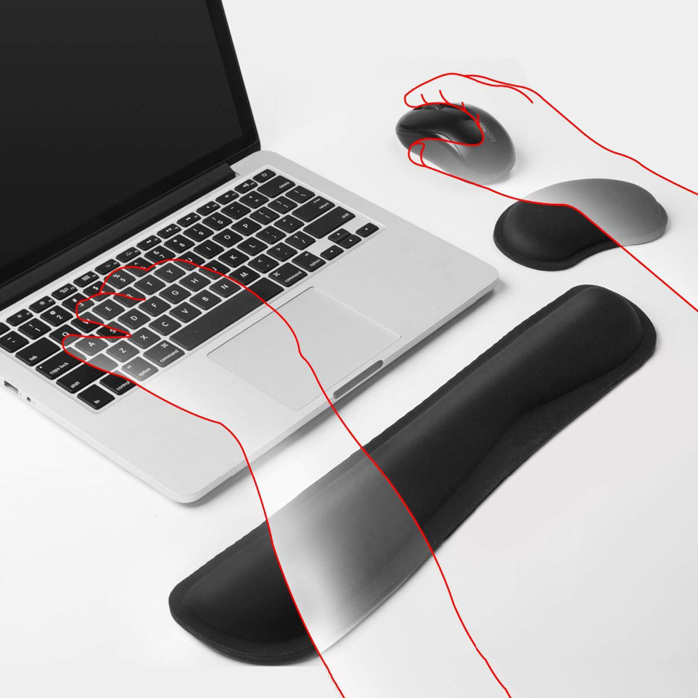 Mouse Pad Dengan Bantalan Pergelangan Tangan Ergonomis Bahan Memory Foam Super Fiber Tahan Lama Untuk Kantor