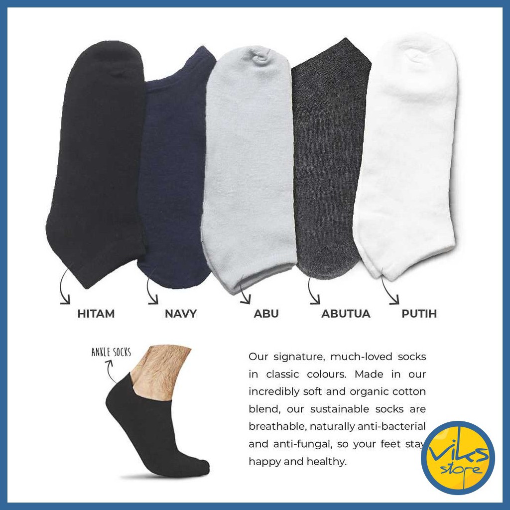 Kaos Kaki Semata Kaki Pendek Warna Polos Unisex Nyaman Distro Lokal Blackkelly Matakaki Angkle Socks Pria Wanita