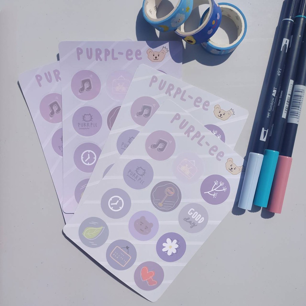 

Purpl-ee Sticker Sheet / Jurnal dan Deco Stiker Shan Shine