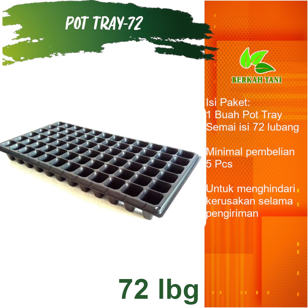 Tray Semai Pot Tray 72 lubang Bahan Tebal