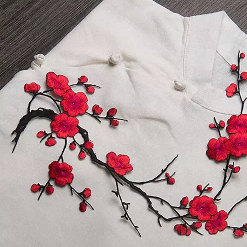 Bordir Bunga Sakura, Flower Applique Clothing Embroidery Iron On Patch