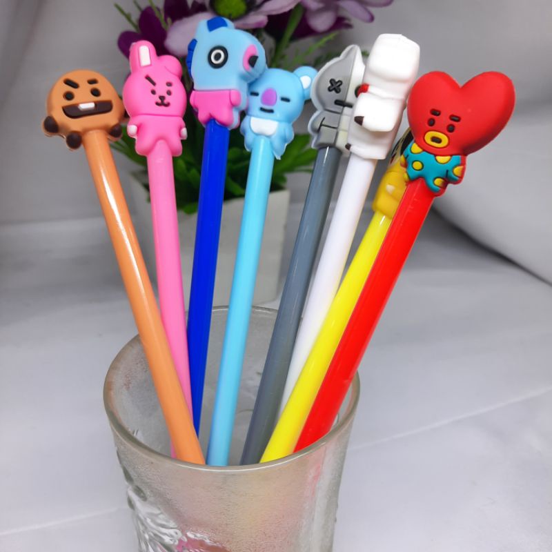 Pulpen Motif Karakter BT 21 + Penghapus