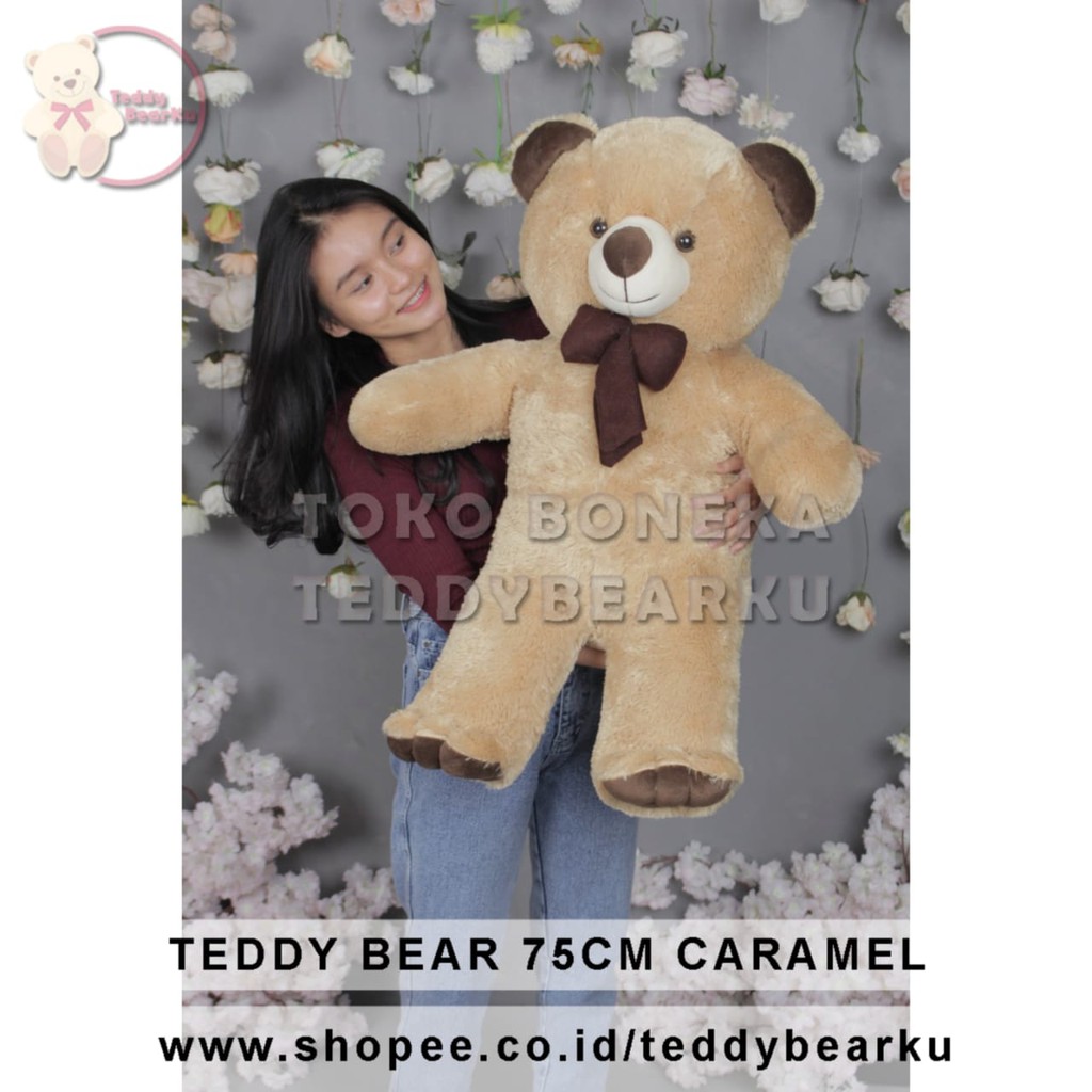 TEDDY BEAR 80CM JUMBO MINIATUR KHAS BANDUNG KARAMEL [TB75CA]