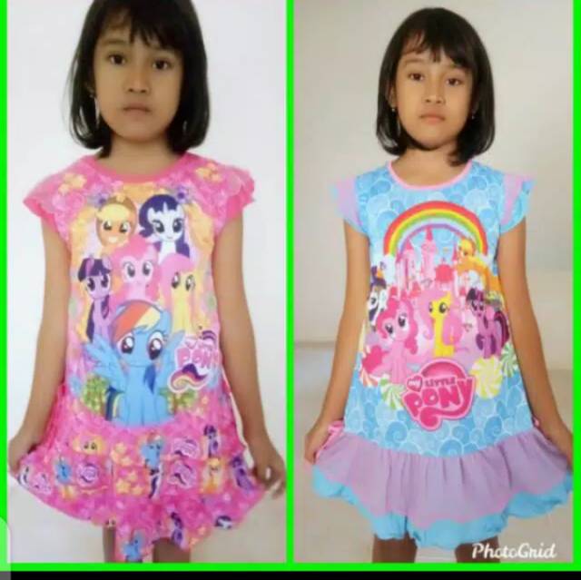 Daster karakter anak cewek lol pony Frozen/baju harian anak cewek/daster anak murah