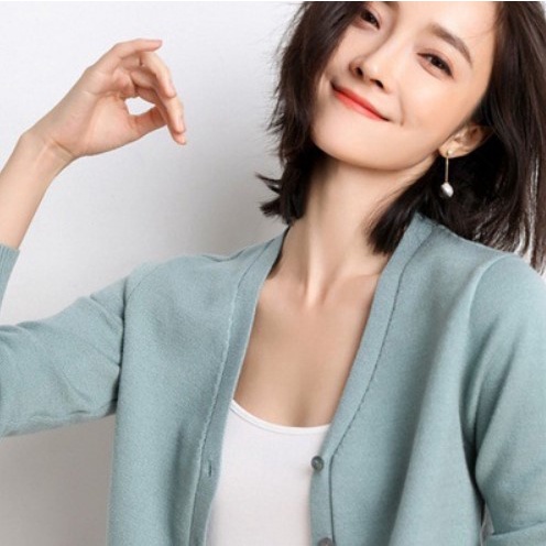 F02 cardigan rajut halus korea jepang import lembut pakaian wanita atasan outer outwear kardigan-5