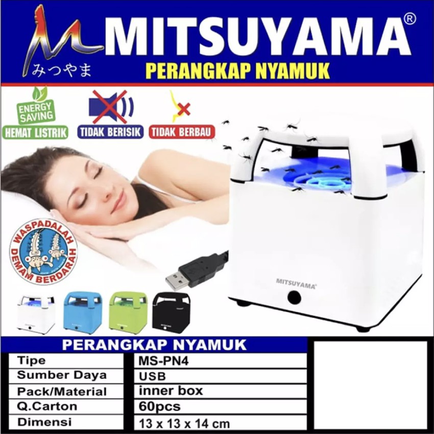 Lampu Perangkap Nyamuk USB MITSUYAMA MS-PN4 / Lampu Tidur Anti Nyamuk Alat Anti Mosquito