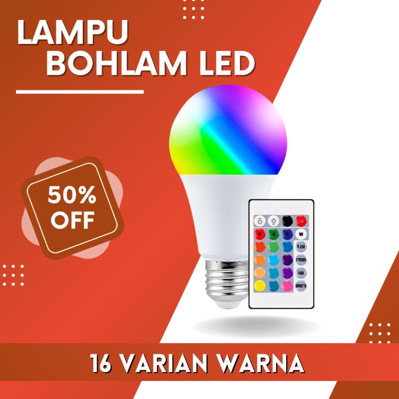 Lampu Bohlam LED RGB 3 watt dan 10 watt dengan remot / lampu bohlam rgb / bohlam rgb / lampu bohlam 