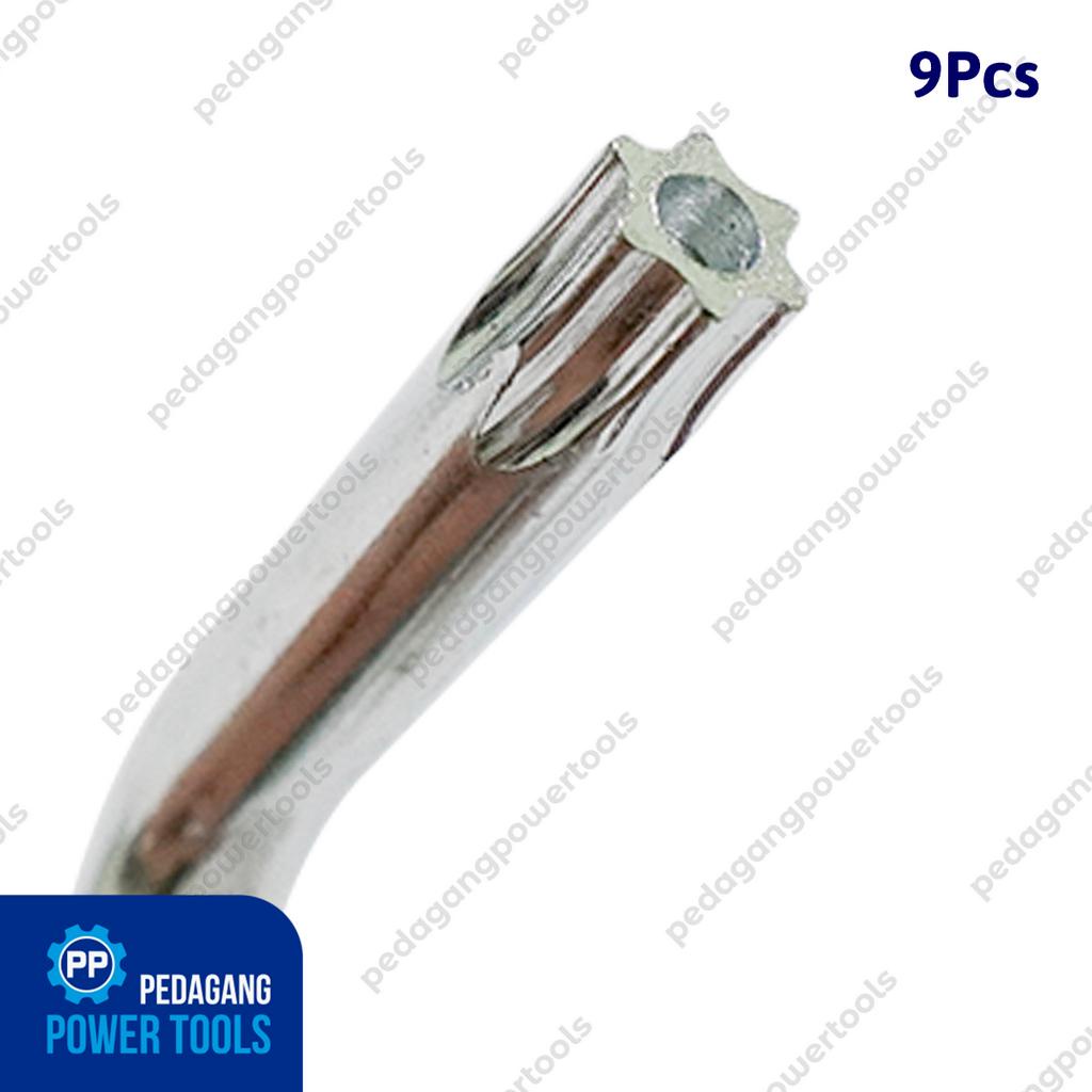 IZM Kunci L Set Panjang Bintang 9 Pcs T10-T50 Torx Long Hex Key Wrench