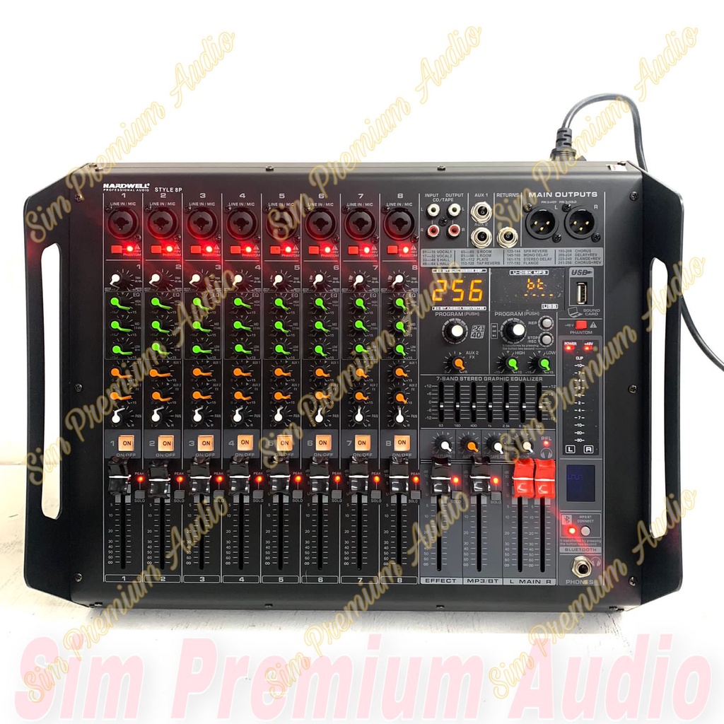 Power Mixer 8 Channel HARDWELL STYLE 8P Original Power Mixer Recording