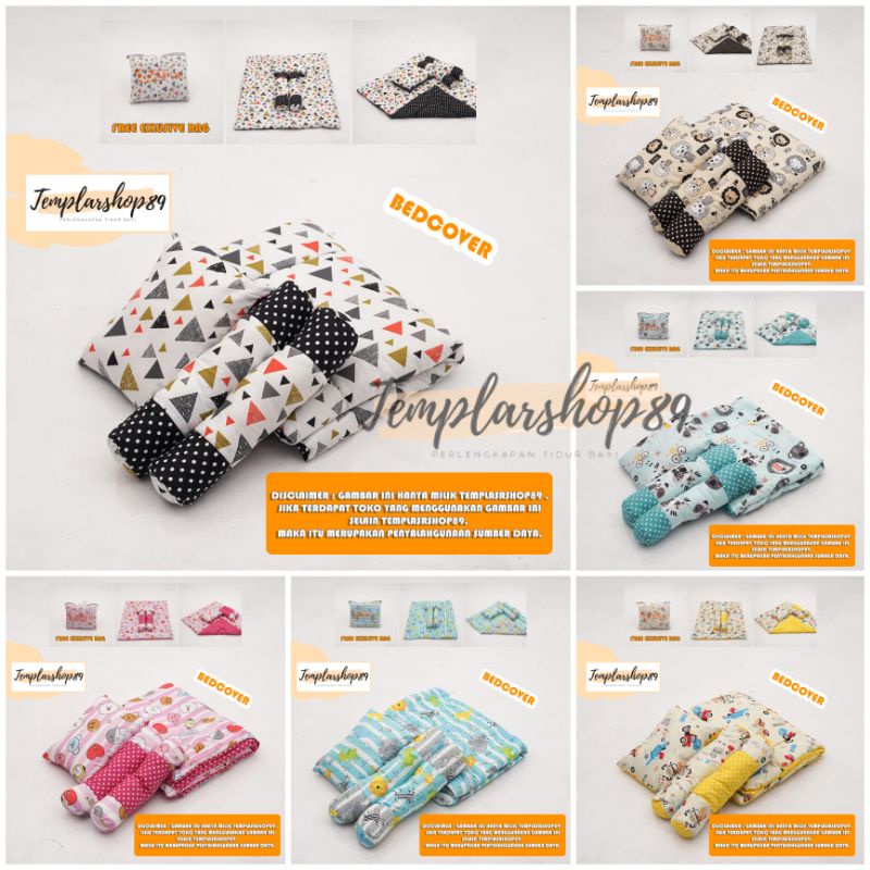 Bedding Set Bayi Bedcover Selimut Bayi Hangat Baru Lahir Free bantal guling dan Tas Cantik