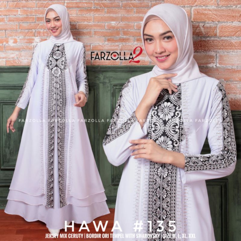 BEST SELLER ABAYA Hawa 135 by farzolla / Abaya putih 29 / Gamis turkey 1095 / gamis abaya putih haji