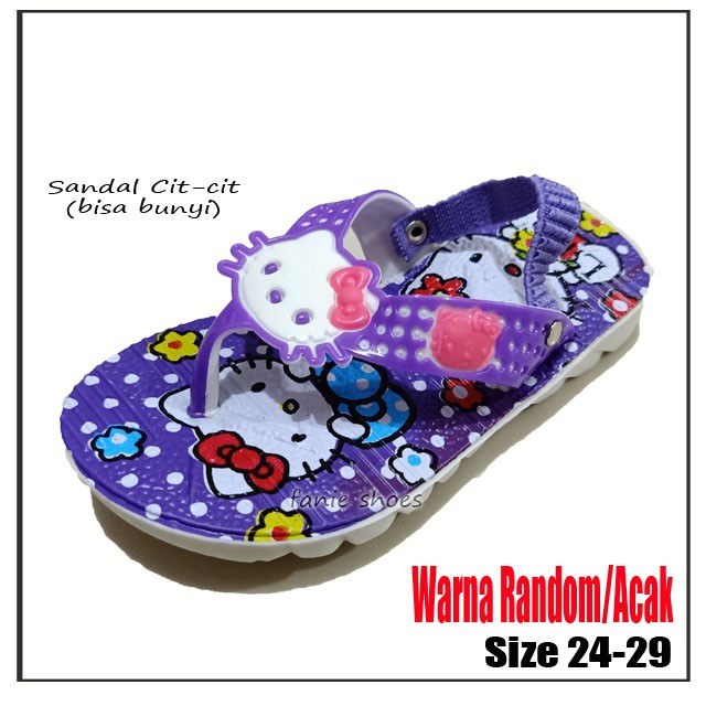 Sandal Cit-cit Balita Anak Laki Perempuan Karakter Kitty Superhero 24-29 / Sandal Bunyi Balita