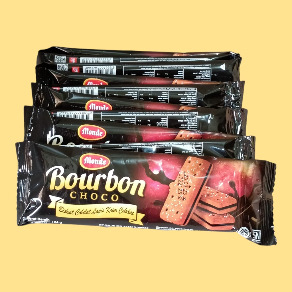 

MONDE Bourbon Coklat Mini Biscuit 24gr [10 sachet/renceng]