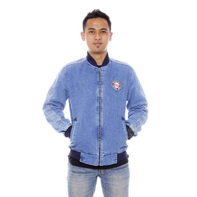 Jaket jeans rocavela strip jaket jeans model bomber