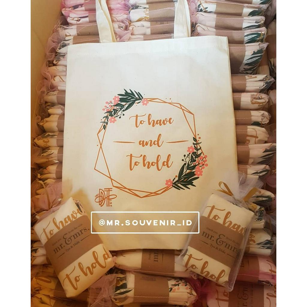 Souvenir Pernikahan Totebag Blacu Spunbond (Sampel Totebag)