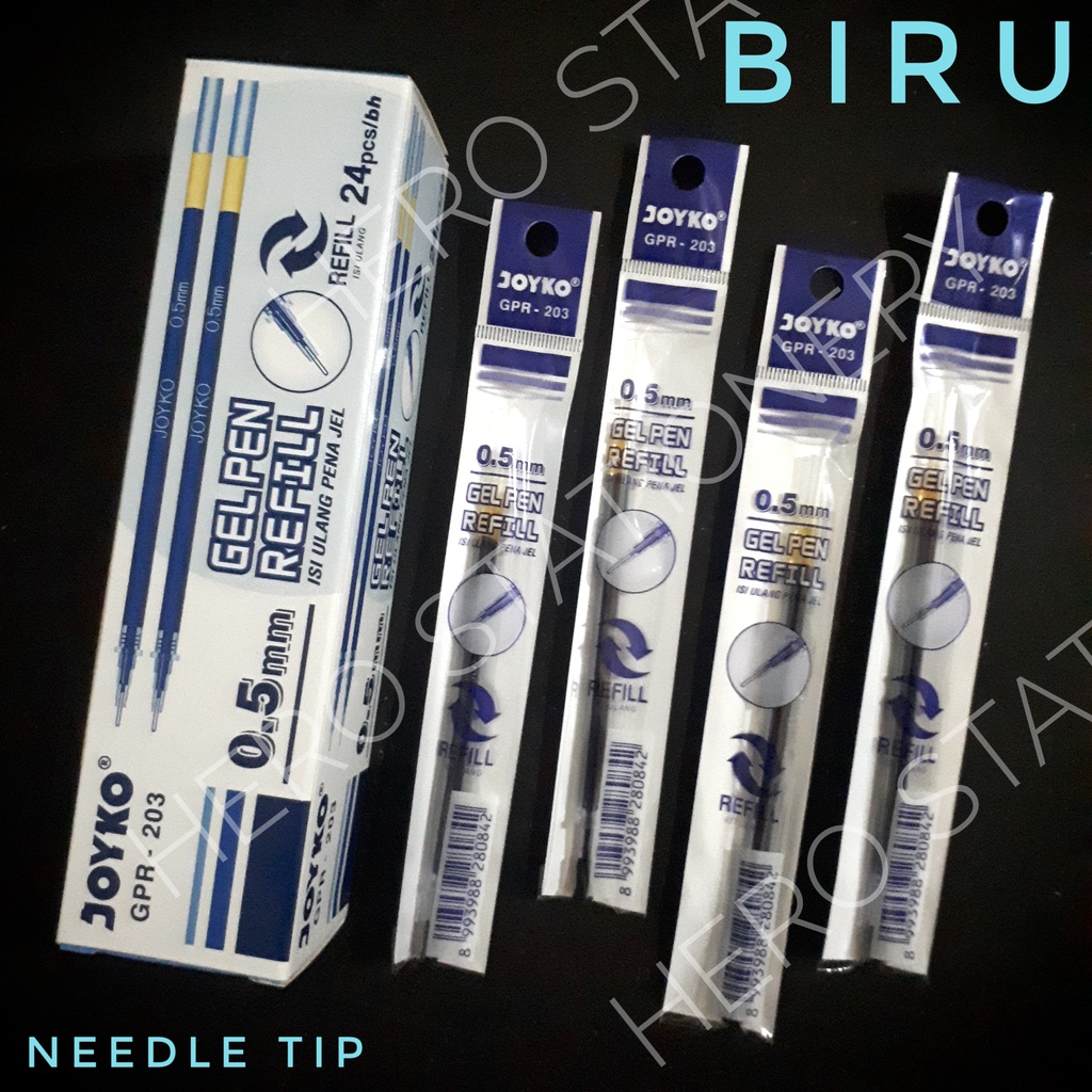 

Joyko refill pen gel 0.5 mm GPR-203 tinta biru . 24 pcs