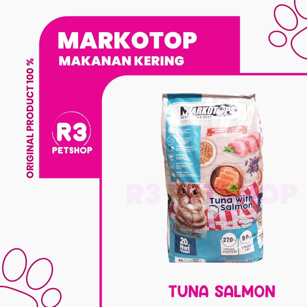 Makanan kucing kering Markotops 20kg adult Dry food ( Grab gosend )