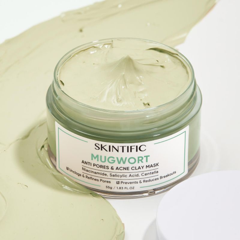 SKINTIFIC Mugwort Anti Pores & Acne Clay Mask 55gr / Skintific Mugwort Mask